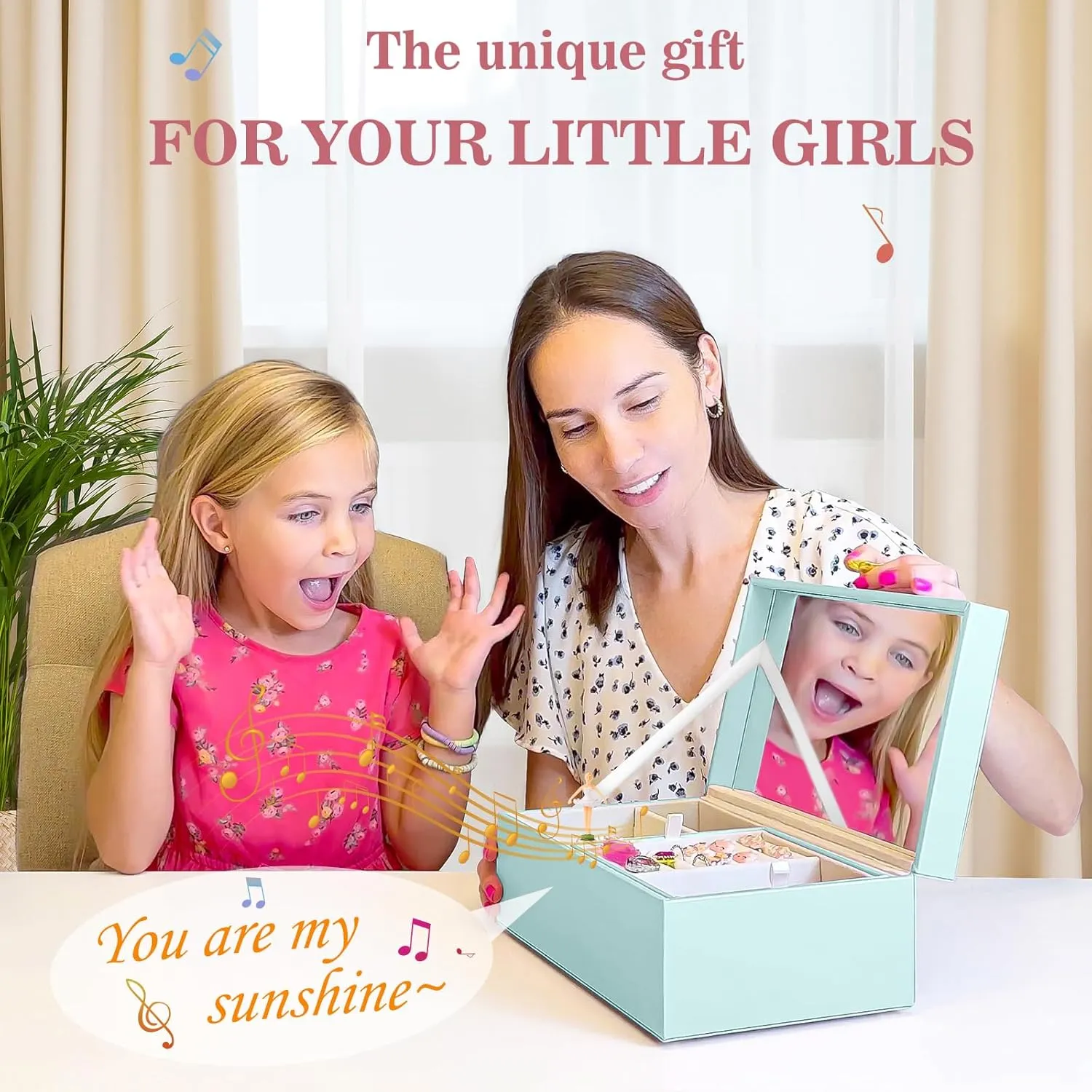 ProCase Girls Musical Jewelry Box with Spinning Ballerina, Kids Jewelry Boxes Storage, Ballerina Music Box Gifts for Little Girl Daughter, Birthday Anniversary Christmas Gifts -Blue