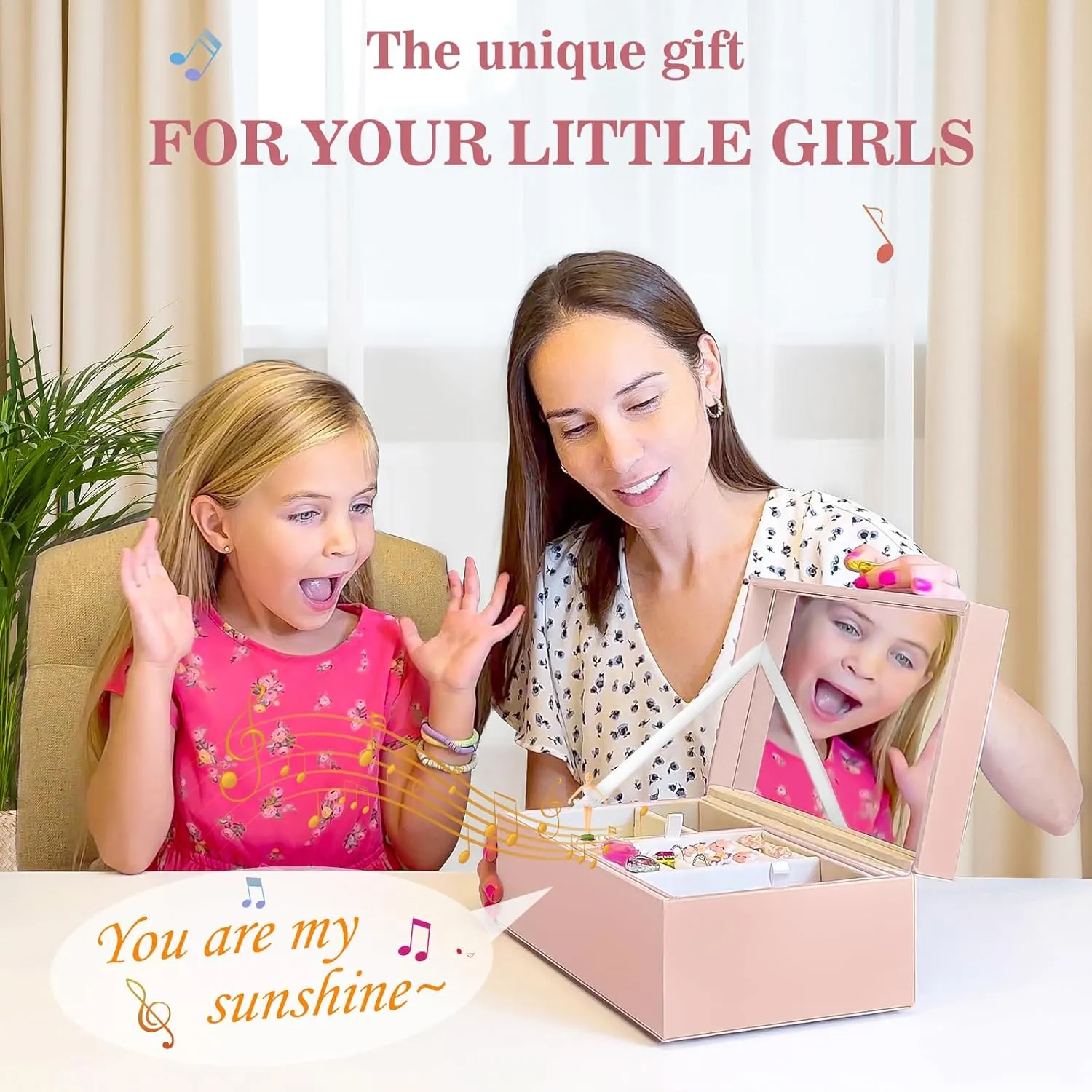ProCase Girls Musical Jewelry Box with Spinning Ballerina, Kids Jewelry Boxes Storage, Ballerina Music Box Gifts for Little Girl Daughter, Birthday Anniversary Christmas Gifts -Pink