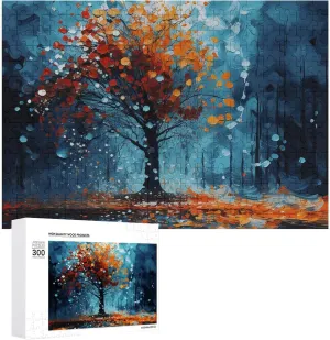 Puzzles 300 Pice Personalized Jigsaw Puzzles Abstract Tree Painting Photos Puzzle for Family Picture Puzzle for Adults Wedding Birthday