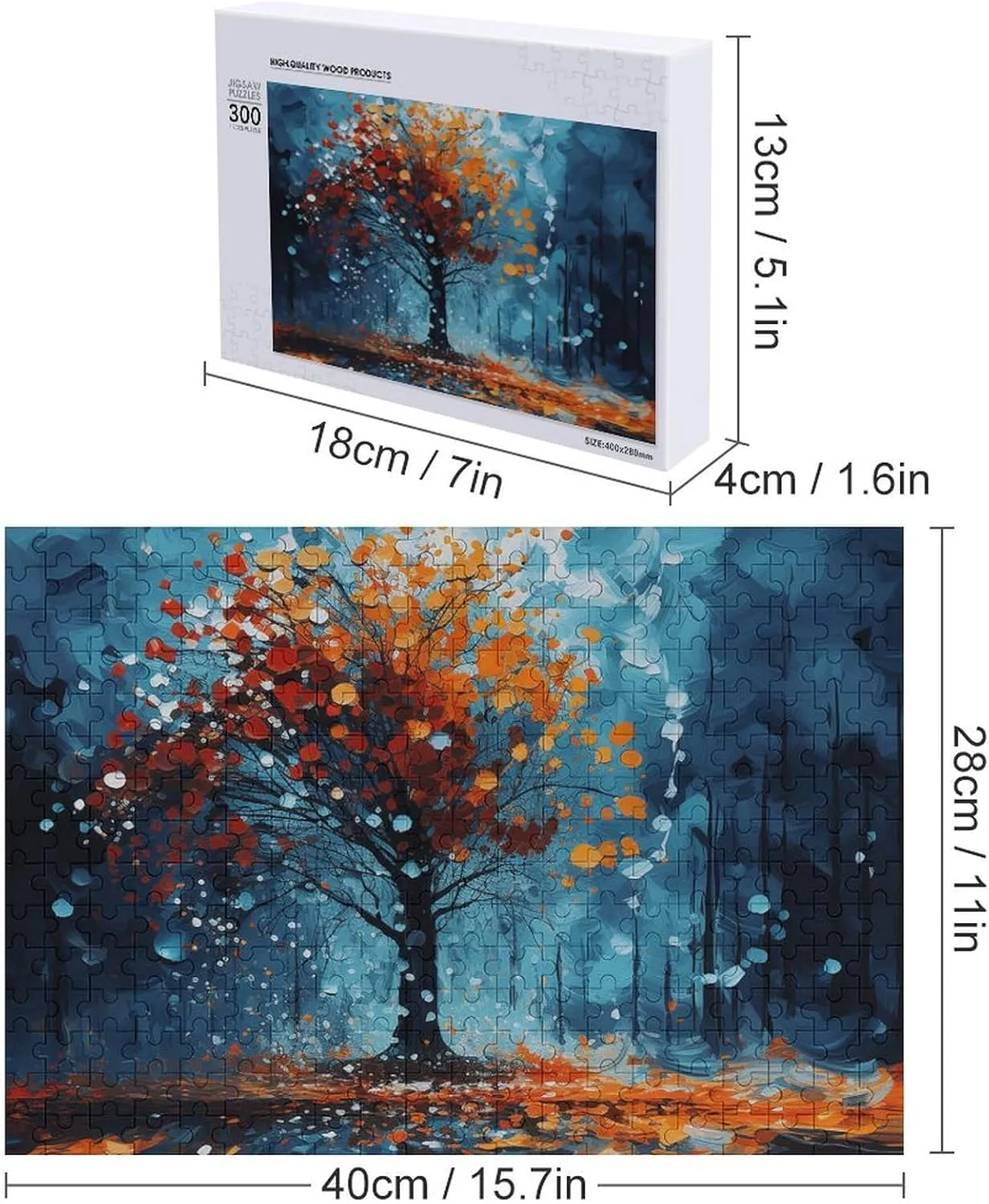 Puzzles 300 Pice Personalized Jigsaw Puzzles Abstract Tree Painting Photos Puzzle for Family Picture Puzzle for Adults Wedding Birthday