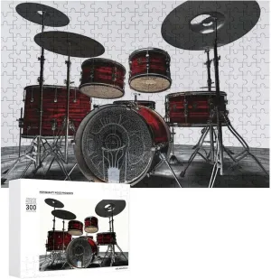 Puzzles 300 Pice Personalized Jigsaw Puzzles Cool Drum Set Photos Puzzle for Family Picture Puzzle for Adults Wedding Birthday
