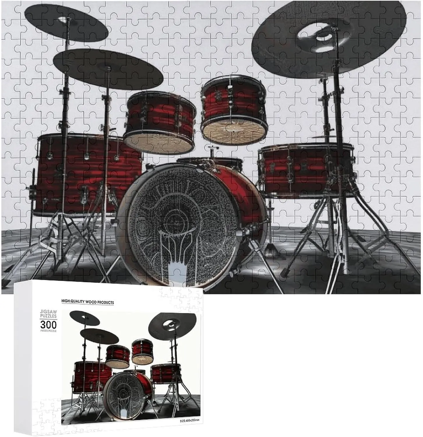 Puzzles 300 Pice Personalized Jigsaw Puzzles Cool Drum Set Photos Puzzle for Family Picture Puzzle for Adults Wedding Birthday