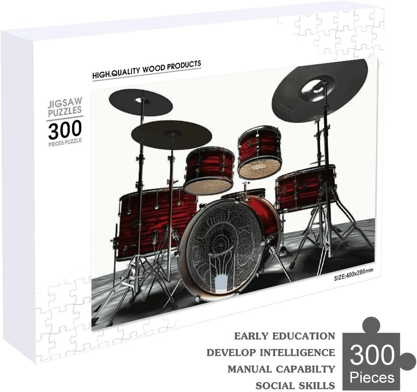 Puzzles 300 Pice Personalized Jigsaw Puzzles Cool Drum Set Photos Puzzle for Family Picture Puzzle for Adults Wedding Birthday