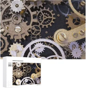 Puzzles 300 Pice Personalized Jigsaw Puzzles Steampunk Mechanical Gears Photos Puzzle for Family Picture Puzzle for Adults Wedding Birthday