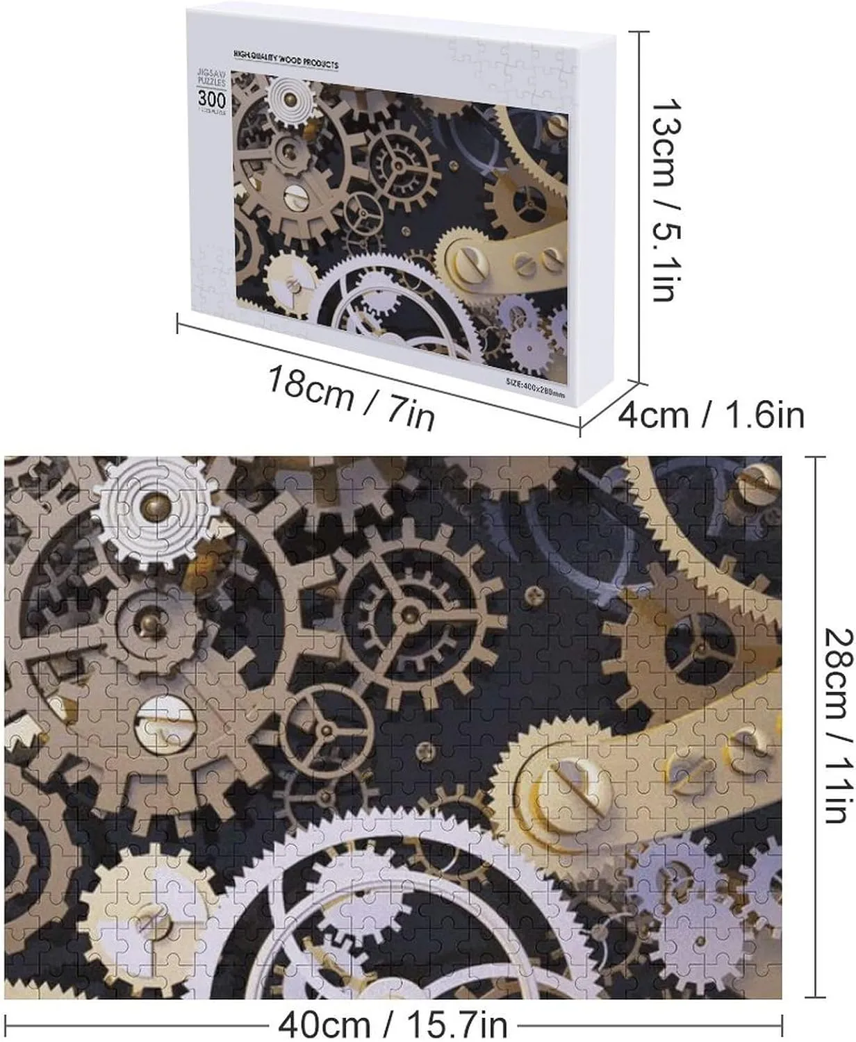 Puzzles 300 Pice Personalized Jigsaw Puzzles Steampunk Mechanical Gears Photos Puzzle for Family Picture Puzzle for Adults Wedding Birthday