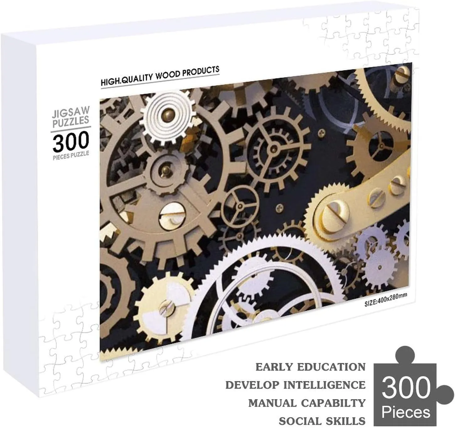 Puzzles 300 Pice Personalized Jigsaw Puzzles Steampunk Mechanical Gears Photos Puzzle for Family Picture Puzzle for Adults Wedding Birthday