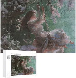 Puzzles 300 Pice Personalized Jigsaw Puzzles Woman Swinging Photos Puzzle for Family Picture Puzzle for Adults Wedding Birthday