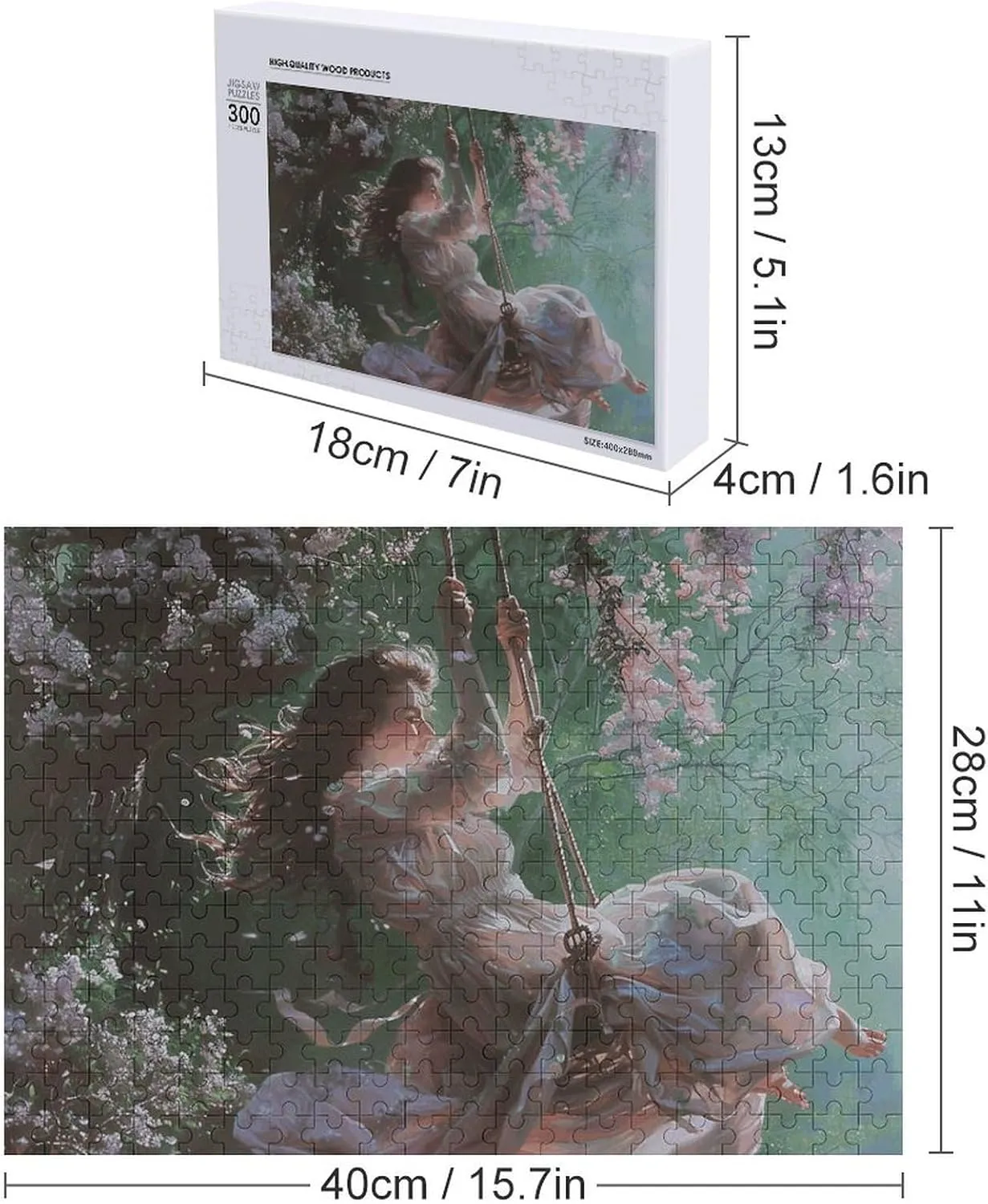 Puzzles 300 Pice Personalized Jigsaw Puzzles Woman Swinging Photos Puzzle for Family Picture Puzzle for Adults Wedding Birthday