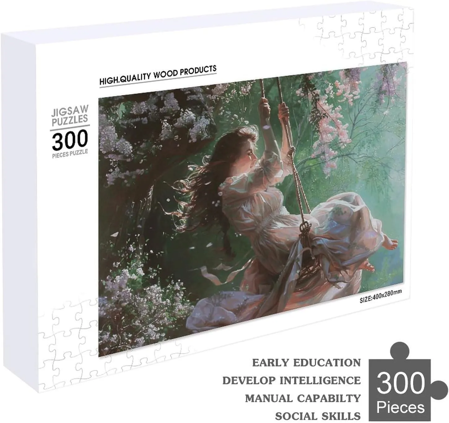 Puzzles 300 Pice Personalized Jigsaw Puzzles Woman Swinging Photos Puzzle for Family Picture Puzzle for Adults Wedding Birthday
