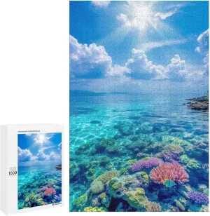 Puzzles for Adults 1000 Pieces - Amazing Coral Reef with Colorful Fish Crystal Clear Water Puzzle Challenging Educational Toys Puzzles Reduced Pressure Gift