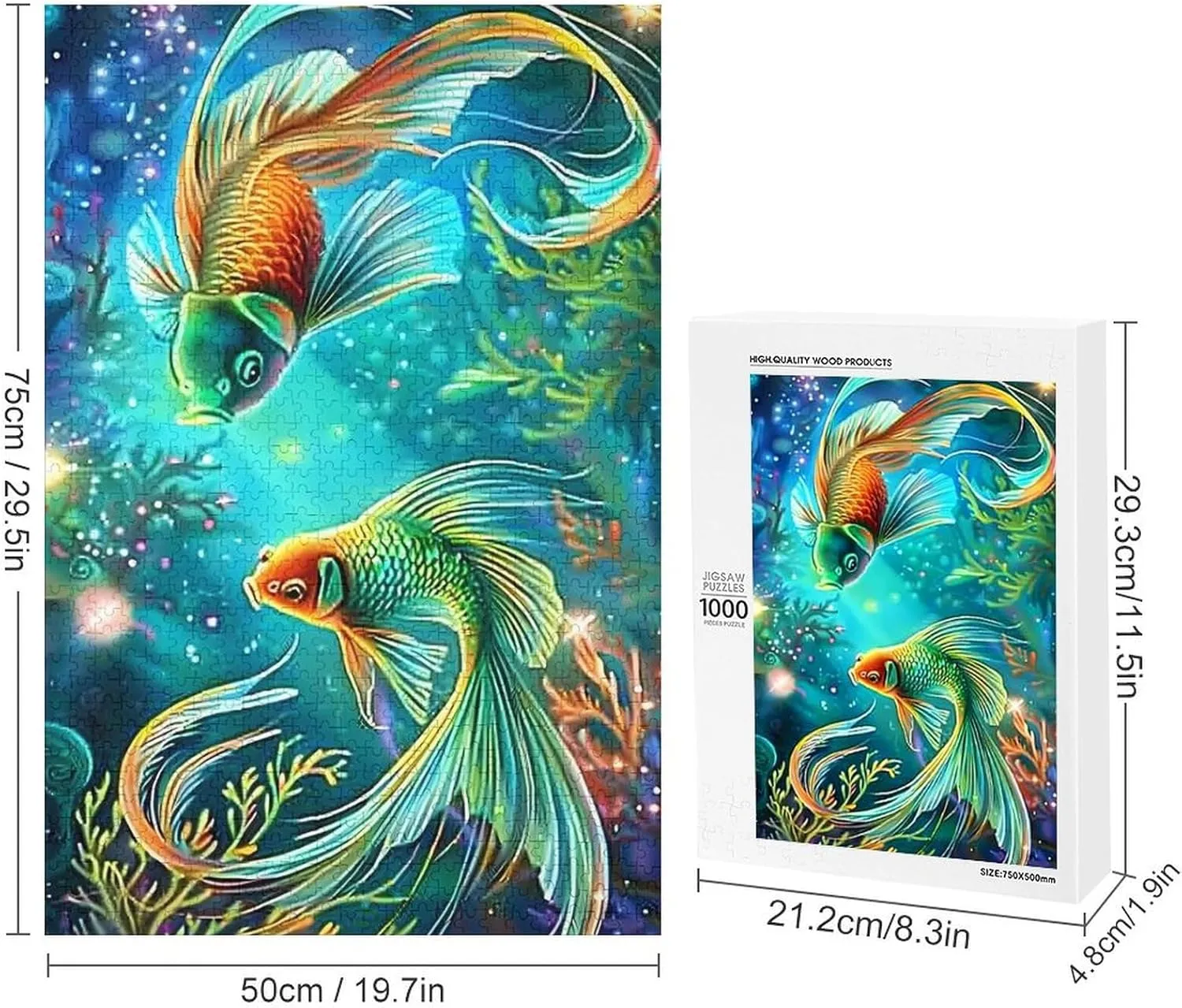 Puzzles for Adults 1000 Pieces - Beautiful and Special Fish Fishs Funny Educational Kids Puzzles,Children Puzzle Games Toys for Girls and Boys