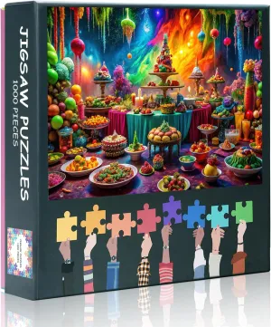 Puzzles for Adults 1000 Pieces - Colorful Food Jigsaw Puzzle | 1000 Piece Puzzle for Adults, Challenging & Relaxing Puzzle 1000 Pieces with Premium Artwork for Home Decor Gifts 27.5" x 19.6"/70*50cm