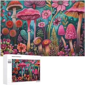 Puzzles for Adults 1000 Pieces - Fantasy Mushroom Abstract Botanical Puzzle Game Wonderful Puzzle Great Gifts Educational Toy