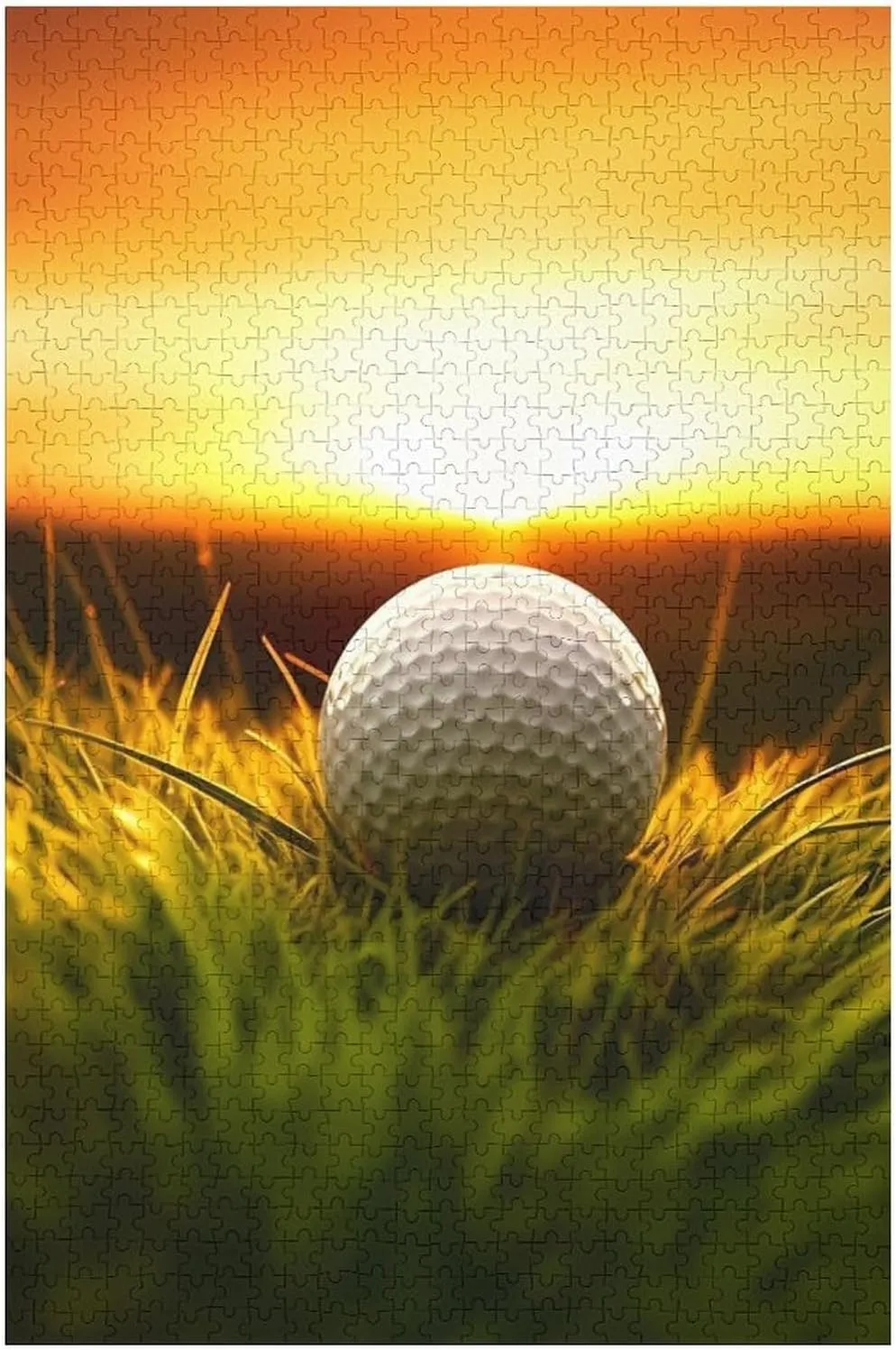 Puzzles for Adults 1000 Pieces - Golf Ball Sunset BackgGolf Funny Puzzle Educational Games Home Decoration Wooden Jigsaw Puzzles