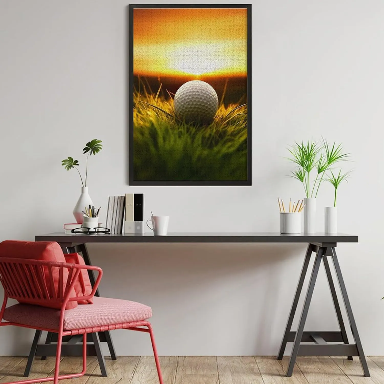 Puzzles for Adults 1000 Pieces - Golf Ball Sunset BackgGolf Funny Puzzle Educational Games Home Decoration Wooden Jigsaw Puzzles