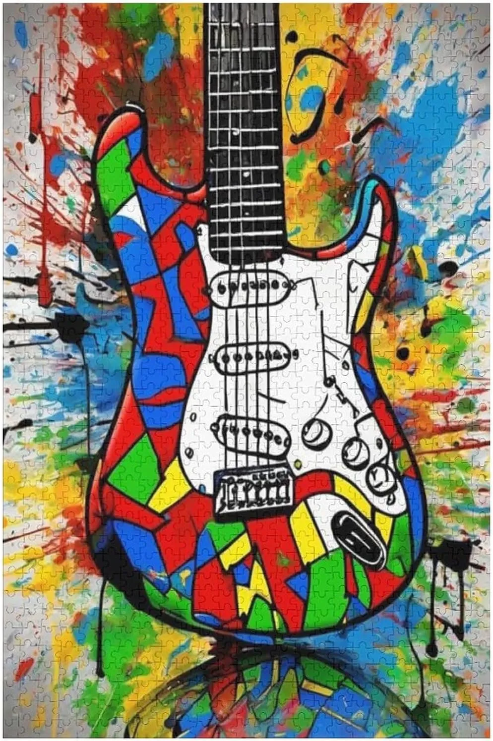 Puzzles for Adults 1000 Pieces - Graffiti Bass Musical Instrument Funny Puzzle Unique Difficult and Challenge Large Puzzle Game Toys Gift