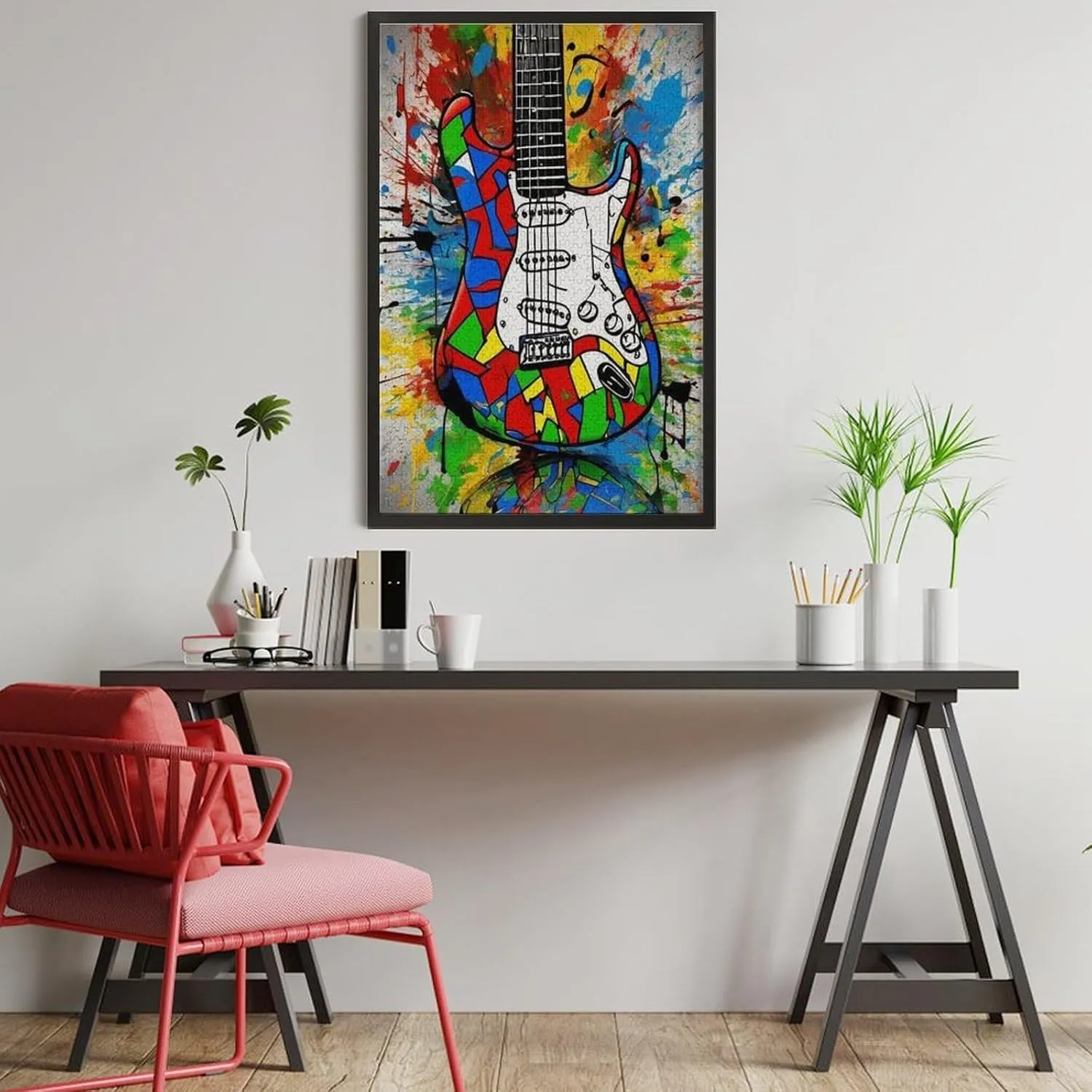 Puzzles for Adults 1000 Pieces - Graffiti Bass Musical Instrument Funny Puzzle Unique Difficult and Challenge Large Puzzle Game Toys Gift