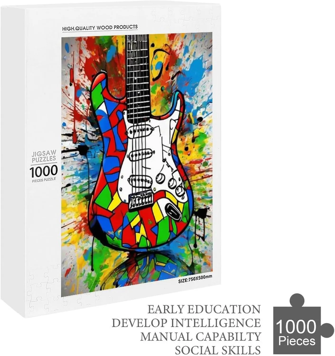 Puzzles for Adults 1000 Pieces - Graffiti Bass Musical Instrument Funny Puzzle Unique Difficult and Challenge Large Puzzle Game Toys Gift