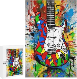 Puzzles for Adults 1000 Pieces - Graffiti Bass Musical Instrument Funny Puzzle Unique Difficult and Challenge Large Puzzle Game Toys Gift
