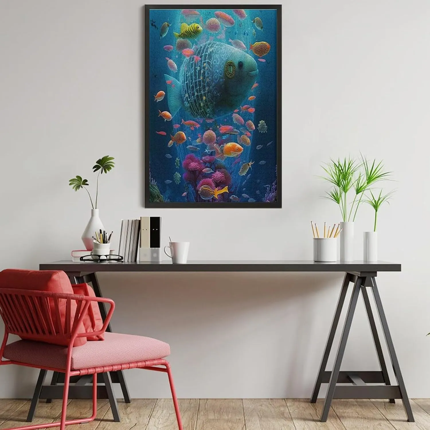 Puzzles for Adults 1000 Pieces - Underwater World Undersea Fishs Funny Puzzle, Seek and Find Activities, Travel Toys for Toddlers and Kids