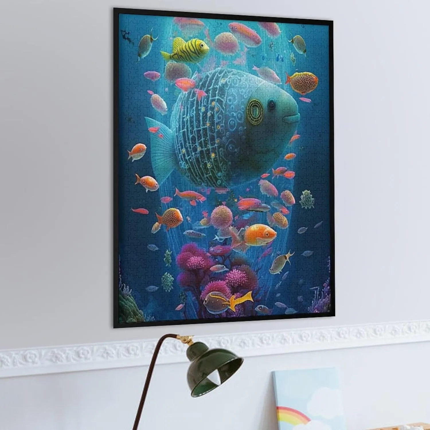 Puzzles for Adults 1000 Pieces - Underwater World Undersea Fishs Funny Puzzle, Seek and Find Activities, Travel Toys for Toddlers and Kids
