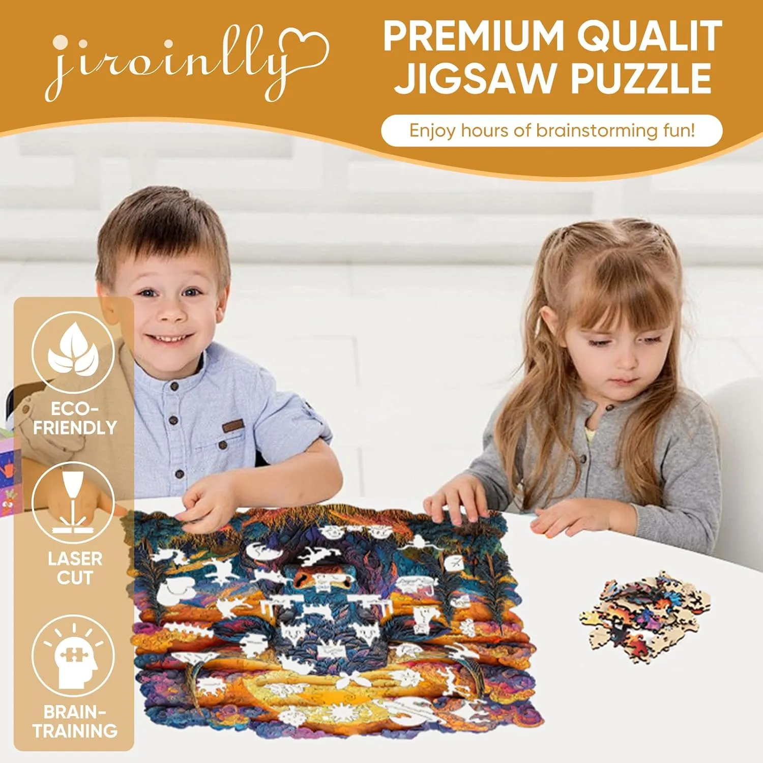 Puzzles for Adults 3D Longhorn Wooden Puzzles, 200 Pieces Unique Shaped Liberty Jigsaw Puzzles, Creative Toys for Adults and Kids, Fun Challenge Family Game 11.2'' x 11.2''