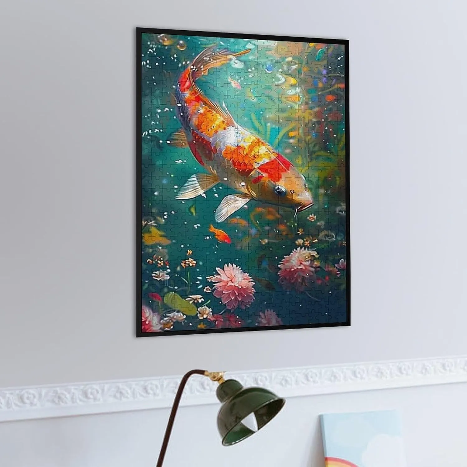 Puzzles for Adults 500 Pieces - Abstract Koi Fish Koi Puzzle for Stress Relief and Leisure Home Decor Collectibles