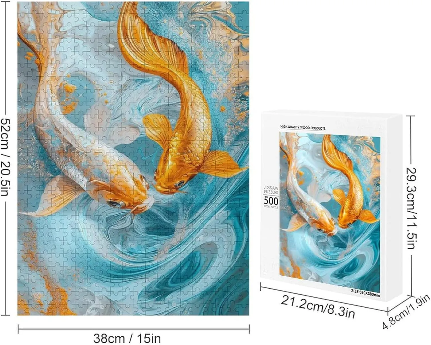 Puzzles for Adults 500 Pieces - Fish Perfect for Fun Brain Puzzle Lovers Vibrant Illustrations and Quality Pieces Challenging and Relaxing Gifts Idea