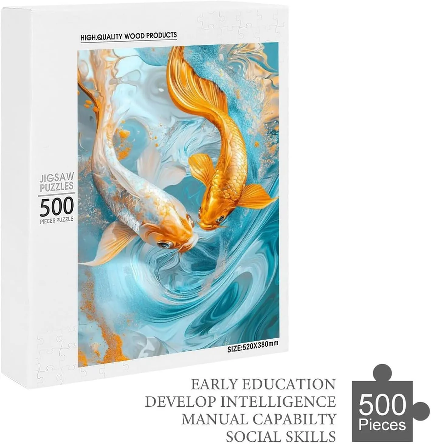 Puzzles for Adults 500 Pieces - Fish Perfect for Fun Brain Puzzle Lovers Vibrant Illustrations and Quality Pieces Challenging and Relaxing Gifts Idea