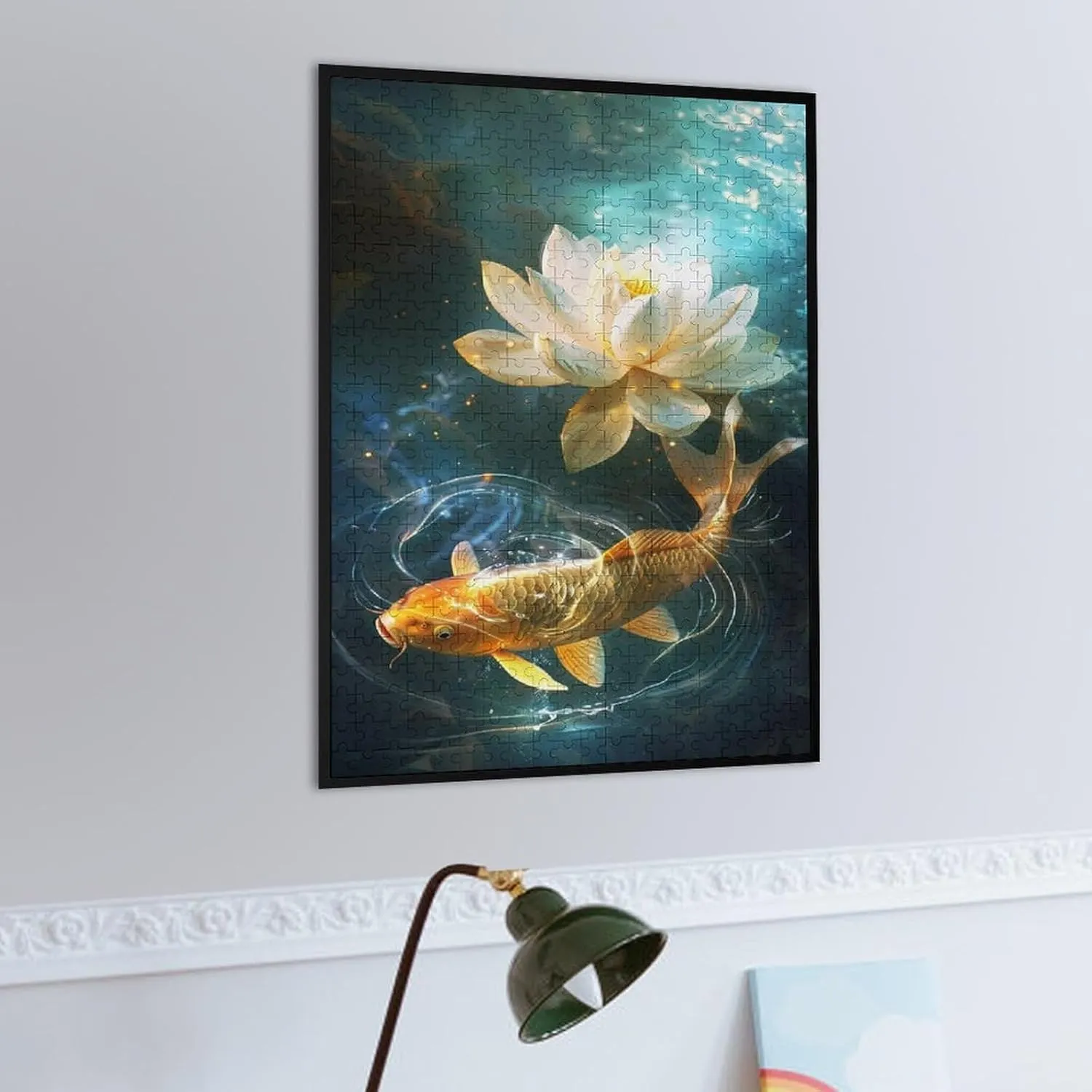 Puzzles for Adults 500 Pieces - Golden Koi and Lotus Flowers in The Water Fish Funny Educational Kids Puzzles,Children Puzzle Games Toys for Girls and Boys