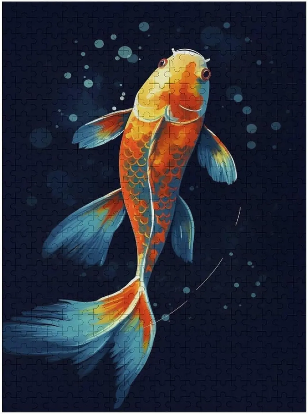 Puzzles for Adults 500 Pieces - Good Luck Koi Fish Koi Fish Challenging Jigsaw Puzzle, Daring to Try, Family Entertainment Interactive Fun Jigsaw Puzzle Gifts