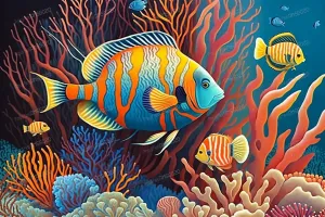Puzzles for Adults 500 Pieces - Ocean Colored Fish Cartoon Funny Puzzle, Seek and Find Activities, Puzzle Toys for Toddlers and Kids