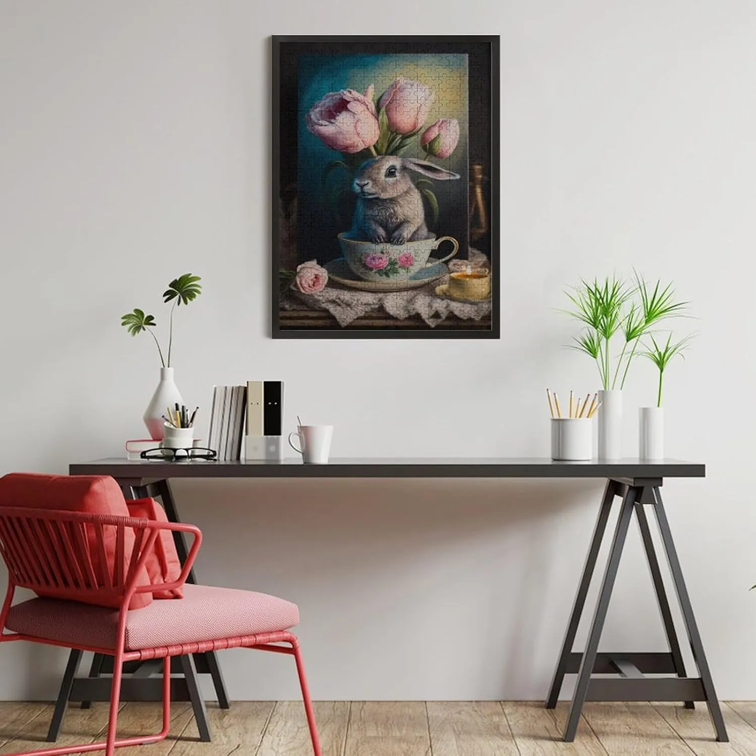 Puzzles for Adults 500 Pieces - Tulip Bunny Fantasy Color Children's Primary Funny Puzzles Poster Family Reunion Puzzle, Toys for Boys and Girl