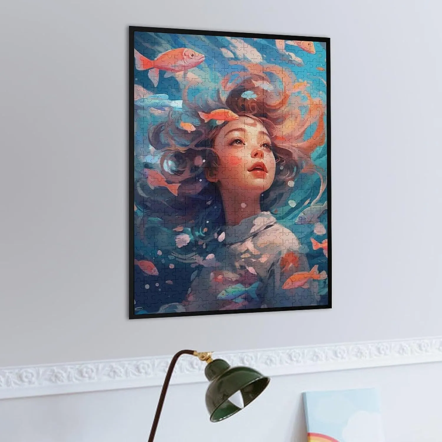 Puzzles for Adults 500 Pieces - Woman Fish Funny Puzzle Unique Difficult and Challenge Large Puzzle Game Toys Gift