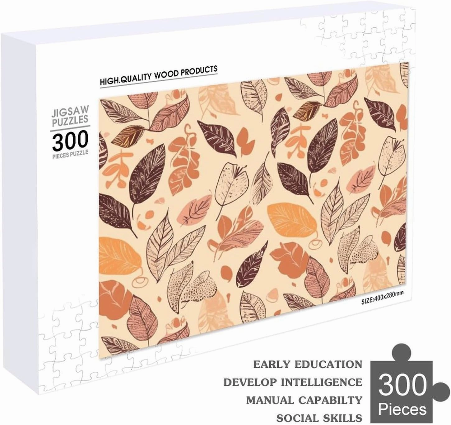 Puzzles 300 Pice Personalized Jigsaw Puzzles Clean Simple Leaves Photos Puzzle for Family Picture Puzzle for Adults Wedding Birthday