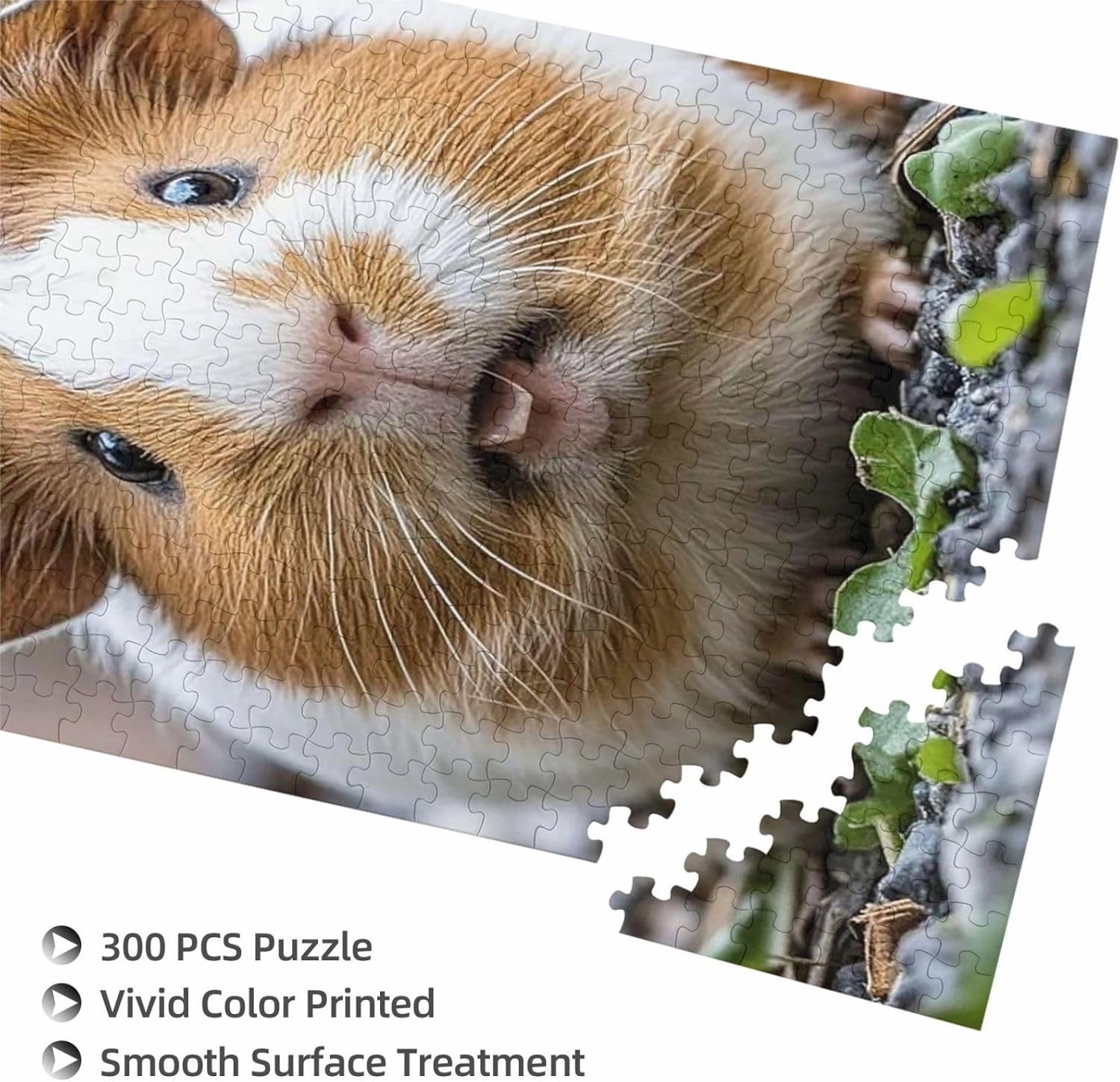 Puzzles 300 Pieces Personalized Jigsaw Puzzles Guinea Pigs Funny Puzzle Challenging Photo Puzzle with Storage Bag Picture Puzzle for Adults Family 10.2 x 15 inch