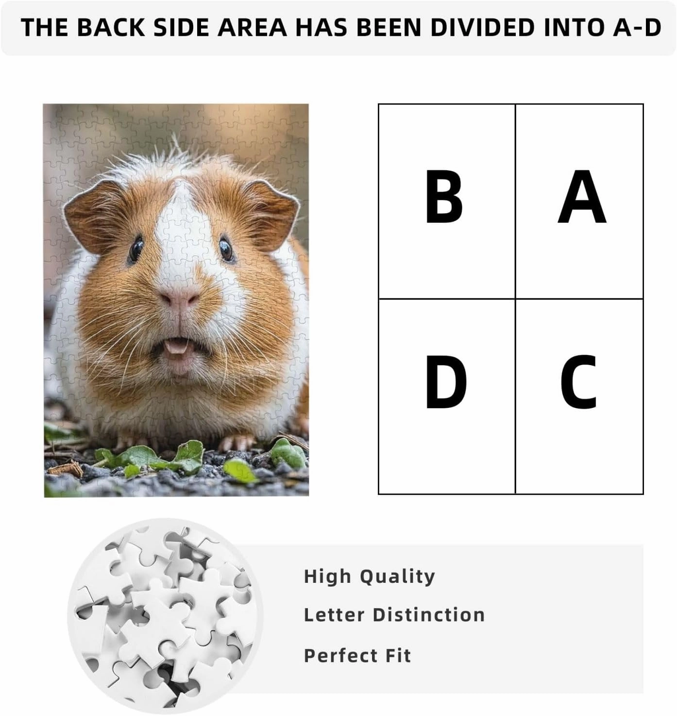 Puzzles 300 Pieces Personalized Jigsaw Puzzles Guinea Pigs Funny Puzzle Challenging Photo Puzzle with Storage Bag Picture Puzzle for Adults Family 10.2 x 15 inch
