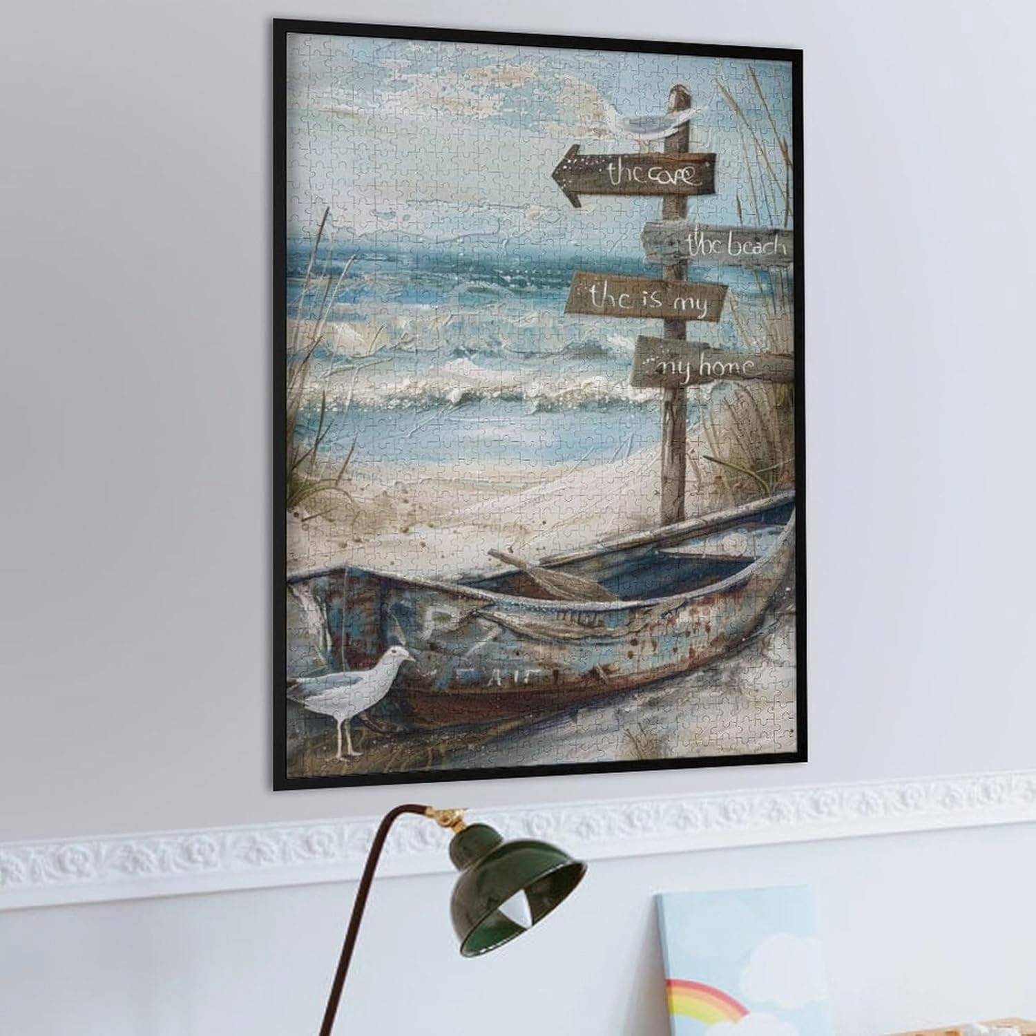 Puzzles for Adults 1000 Pieces - Abandoned Fishing Boat On The Beach Funny Educational Kids Puzzles,Children Puzzle Games Toys for Girls and Boys