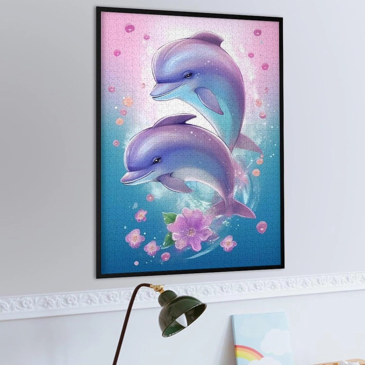 Puzzles for Adults 1000 Pieces - Cartoon Dolphins Sea Fish Funny Challenging Puzzle Perfect for Game Nights