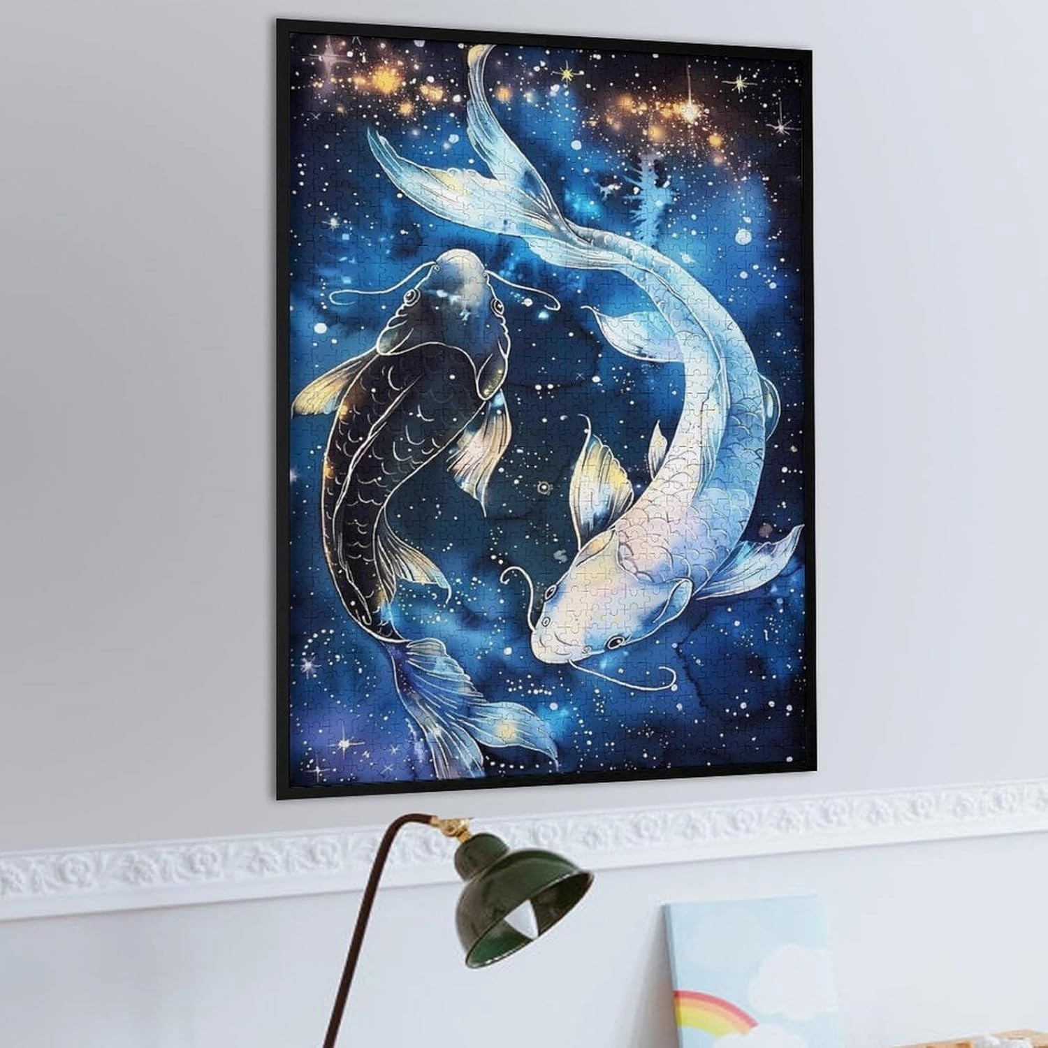 Puzzles for Adults 1000 Pieces - Fish Koi Fish Swimming in Space Funny Educational Puzzles,Toys for Boys and Girls