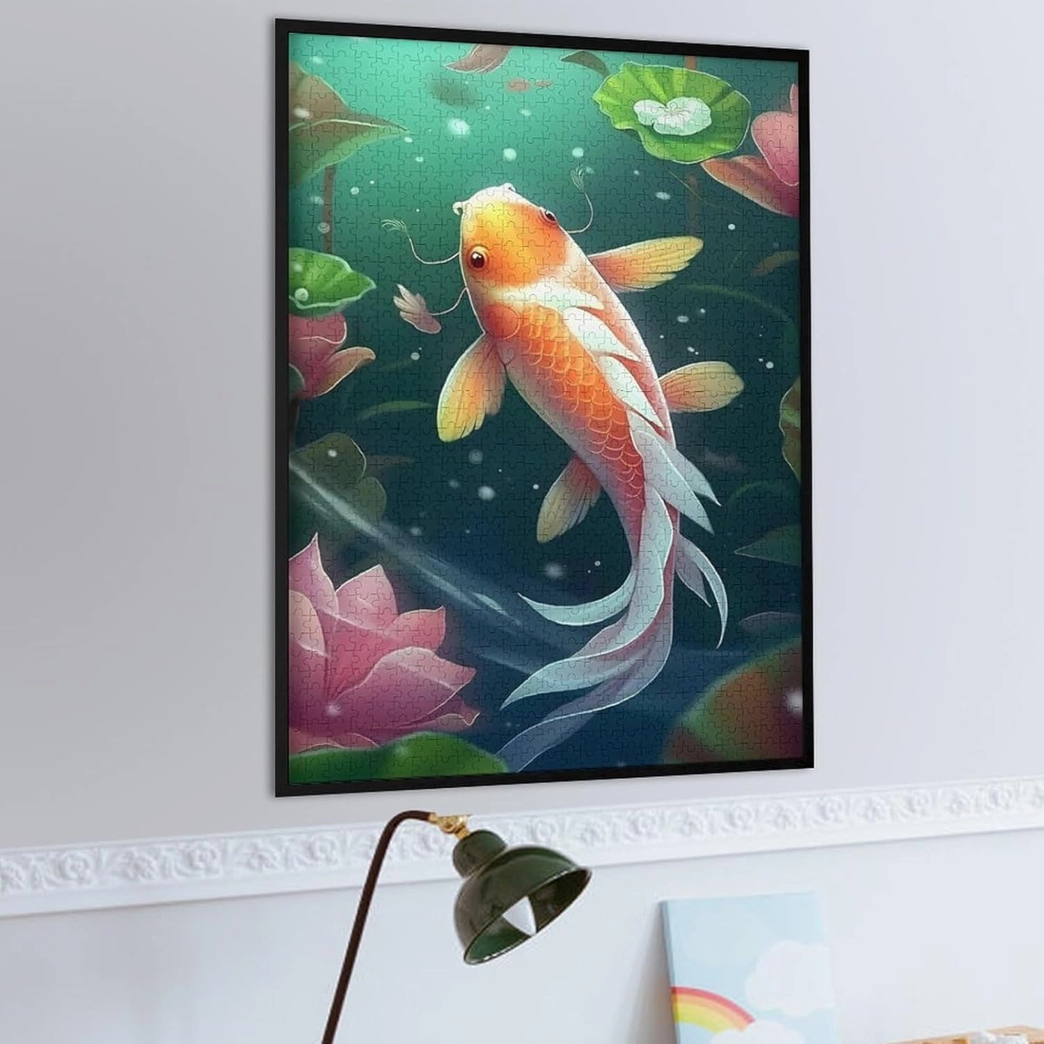 Puzzles for Adults 1000 Pieces - Koi Fish A Koi Fish Gracefully Swimming Funny Puzzle Unique Difficult and Challenge Large Puzzle Game Toys Gift