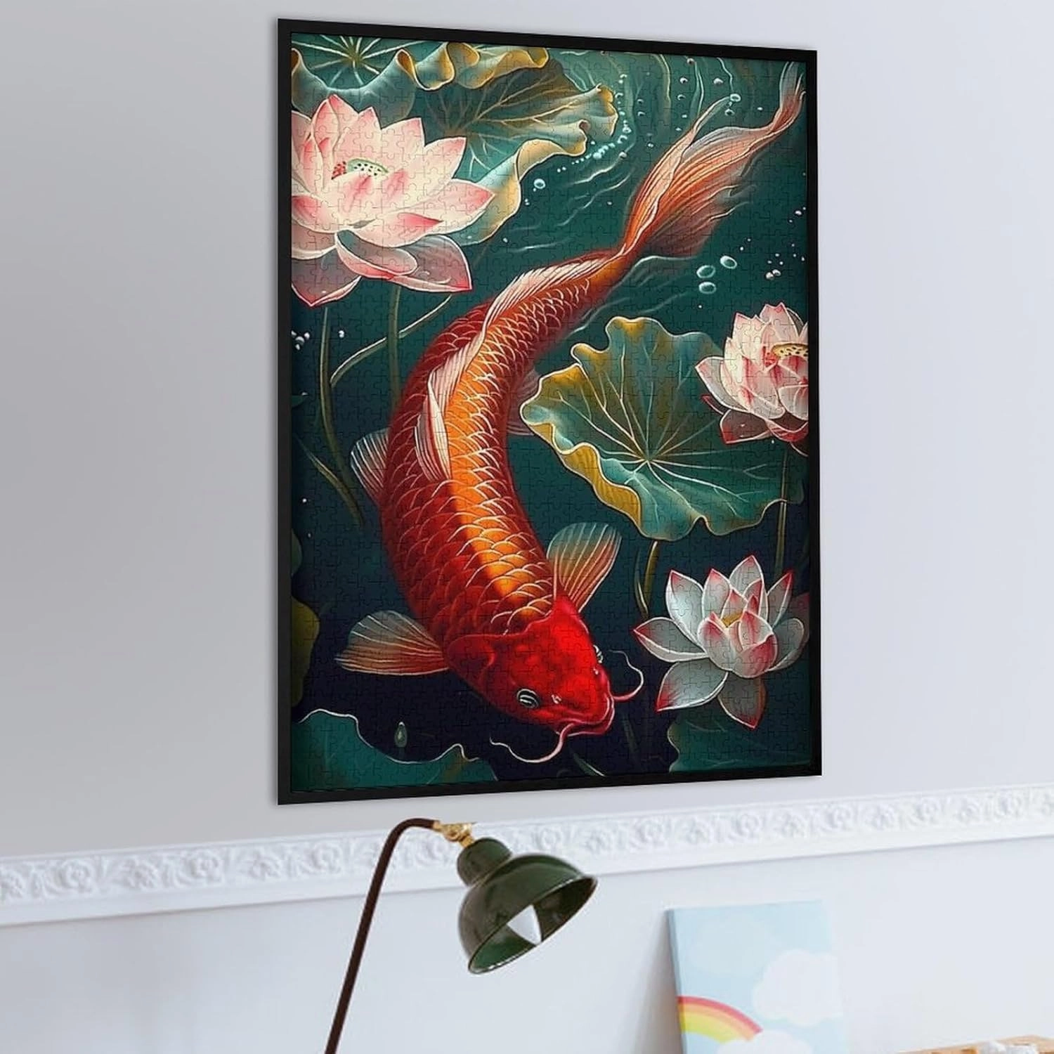 Puzzles for Adults 1000 Pieces - Koi in The Lotus Pond Fish Puzzles for Family Games, Puzzle for Gifts, Funny Puzzle for Education
