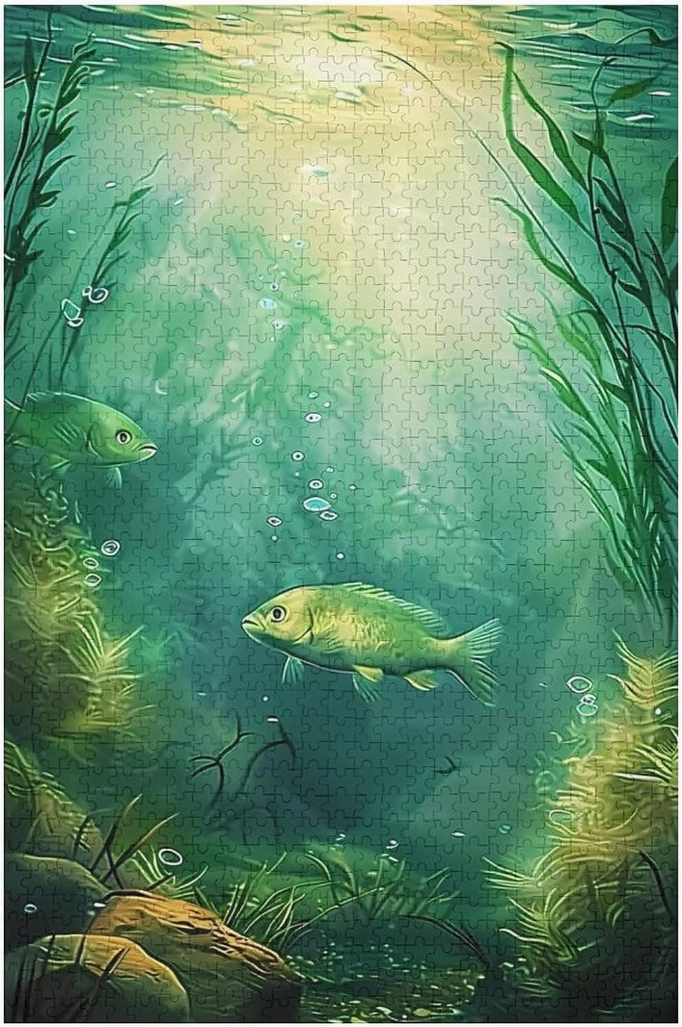 Puzzles for Adults 1000 Pieces - Seaweed and Fish in The Sea Fish Funny Puzzles Educational Games Gift for Birthday Christmas Halloween