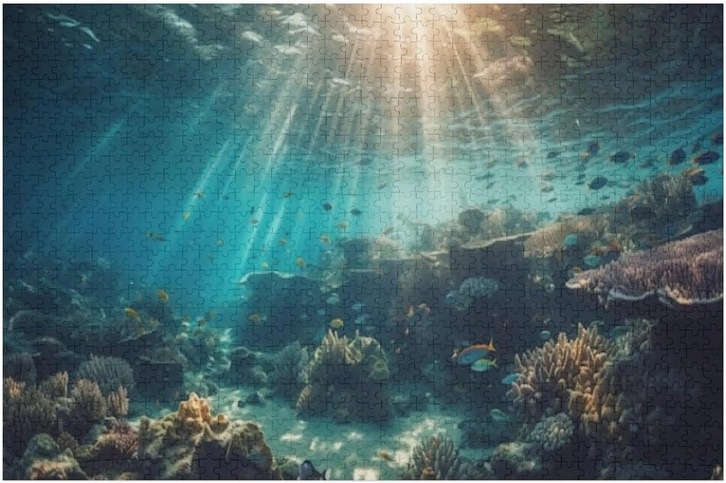 Puzzles for Adults 1000 Pieces - Swimming with Multi Ed Reef Fish Sea Puzzles for Family Games, Puzzle for Gifts, Funny Puzzle for Education