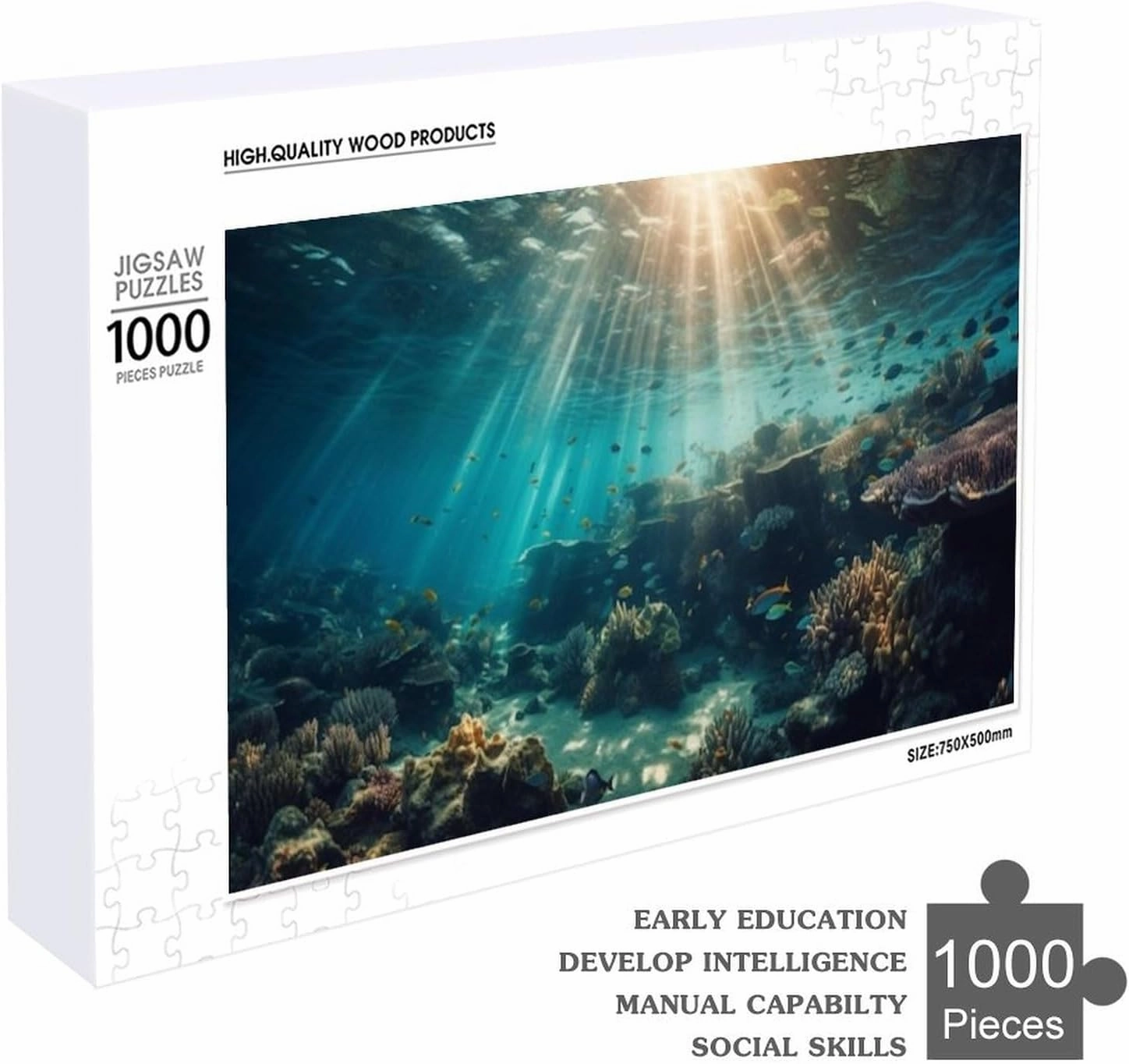 Puzzles for Adults 1000 Pieces - Swimming with Multi Ed Reef Fish Sea Puzzles for Family Games, Puzzle for Gifts, Funny Puzzle for Education