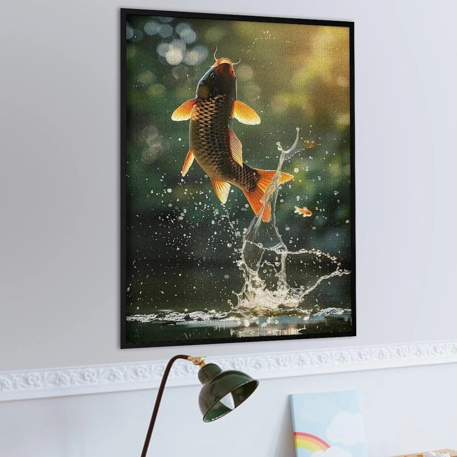 Puzzles for Adults 1000 Pieces - The Carp Leaping Out of The Water Fish Funny Puzzle, Seek and Find Activities, Travel Toys for Toddlers and Kids