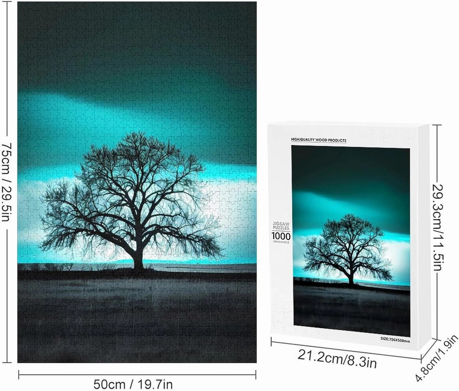 Puzzles for Adults 1000 Pieces - The Lone Tree in The Desert Tree Puzzle Brain Teaser Activity for Kids,Gift for Birthday Christmas