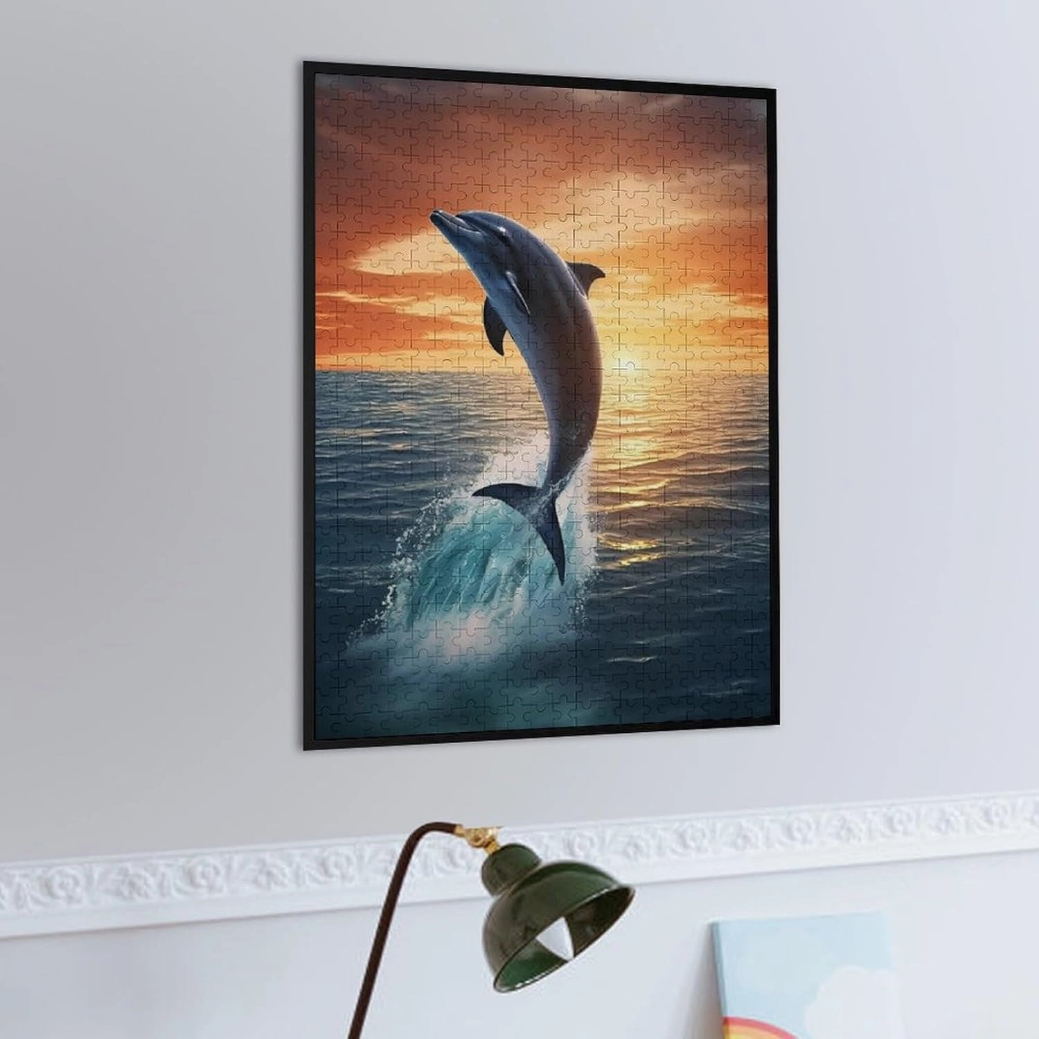 Puzzles for Adults 500 Pieces - Dolphin Jumping Water Ocean Picture Puzzles for Family Games, Puzzle for Gifts, Funny Puzzle for Education