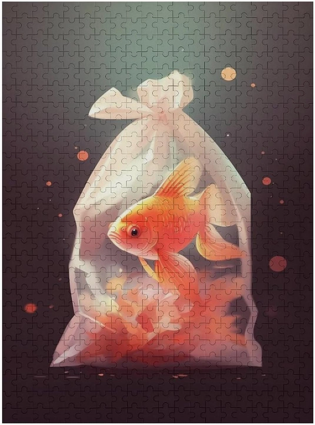 Puzzles for Adults 500 Pieces - Fish in a Bag Fish Puzzle Challenging Educational Toys Puzzles Reduced Pressure Gift