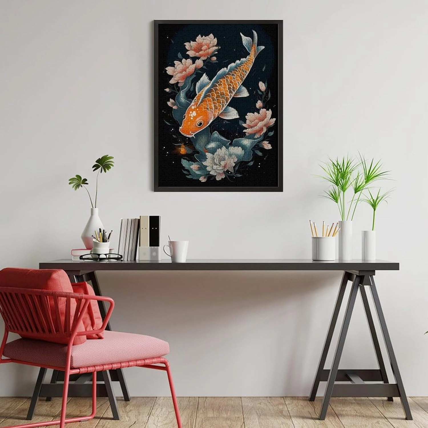 Puzzles for Adults 500 Pieces - Giant Koi Fish Koi Fish Funny Puzzles Educational Games Gift for Birthday Christmas Halloween